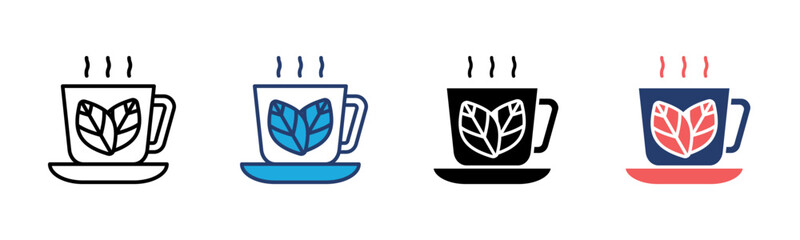 Herbal Tea icon sheet multiple style collection