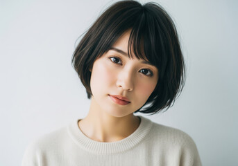 Fototapeta premium ヘアスタイルがボブの日本人女性