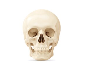 Obraz premium Anatomical illustration showing a human skull on a plain white background