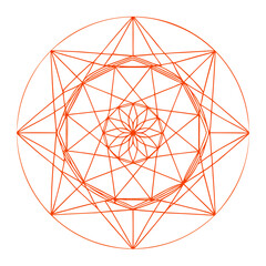 Modern Mandala Cover with Layered Purples and Reds in Graphic Harmony