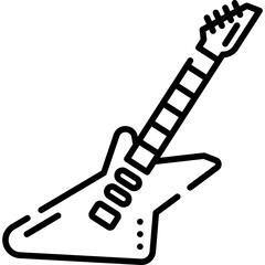 Electric Guitar Line Icon