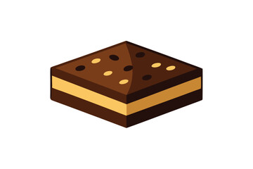 Delicious Chocolate Brownie Slice Vector Illustration for Baking Designs