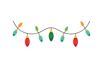 Fototapeta premium Decorative Christmas Lights Vector Art Illustration for Holiday Designs