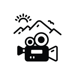 Black solid icon for documentary