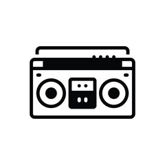 Black solid icon for stereo