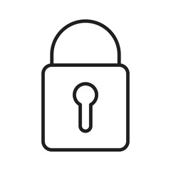 Lock flat icon vector set, linear outline icon, minimal vector illustration for interface design