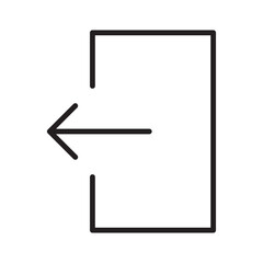 Logout flat icon vector set, linear outline icon, minimal vector illustration for interface design