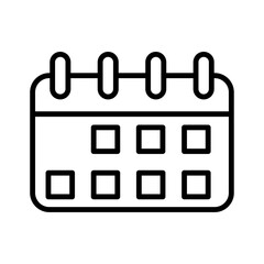 Calendar flat icon vector set, linear outline icon, minimal vector illustration for interface design