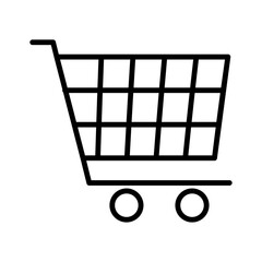 Cart flat icon vector set, linear outline icon, minimal vector illustration for interface design