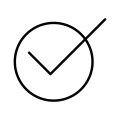 Checkmark flat icon vector set, linear outline icon, minimal vector illustration for interface design