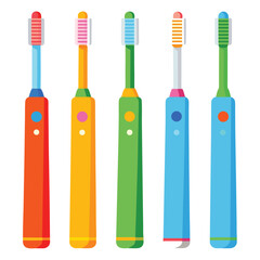 electric toothbrush set isolated on white background