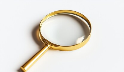 Gold magnifying glass on white background (5)