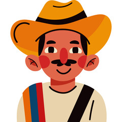 Colombian Independence with Traditional Farmer