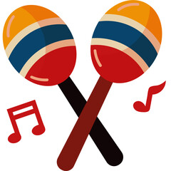 Colorful Colombian Maracas with National Flag Design