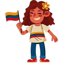 Colombian Girl Celebrating Independence Day