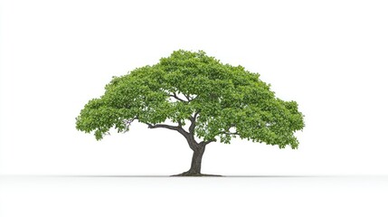 Obraz premium Large Green Tree on White Background for Design Use
