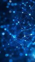 Fototapeta premium Abstract Blue Network Connected Dots and Lines Forming a Futuristic Design Illustration
