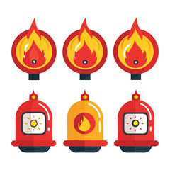 fire alarm set isolated on white background