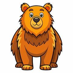 cartoon wild bear line art on white background