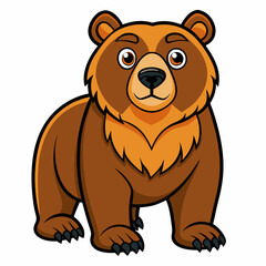 cartoon wild bear line art on white background