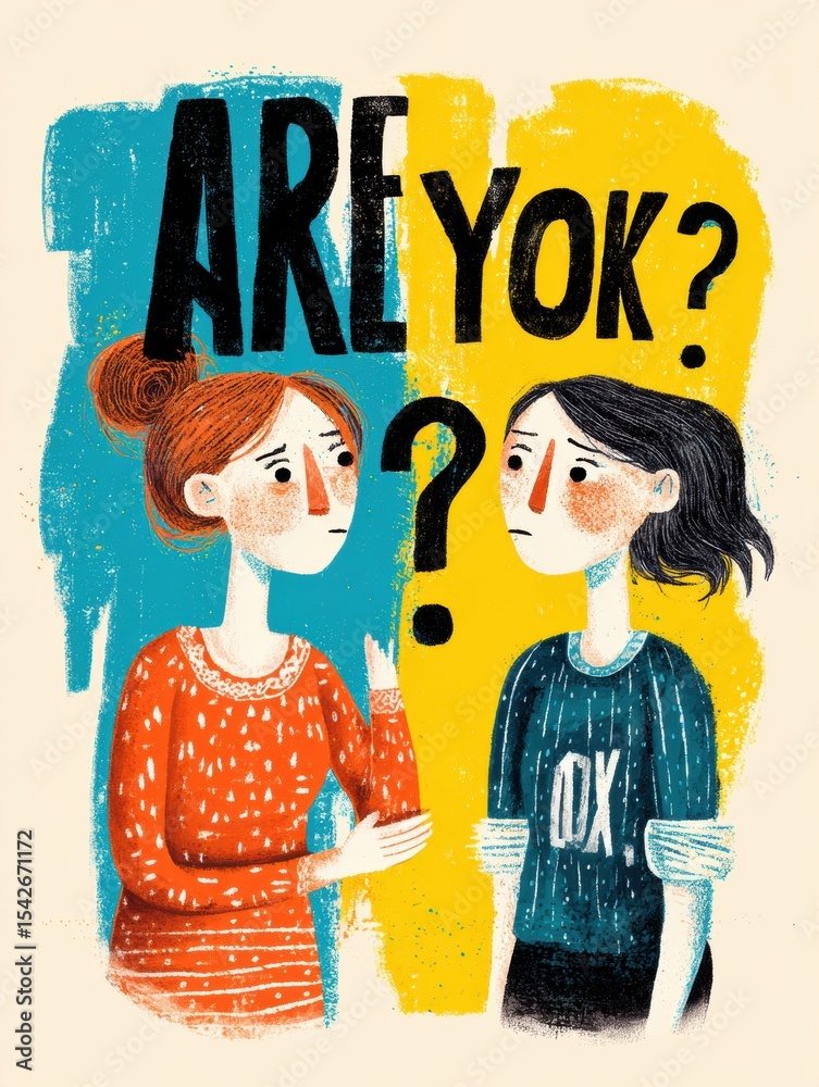 Poster Guide on How to Ask if Someone is Okay Through Five Easy Steps for Meaningful Conversation