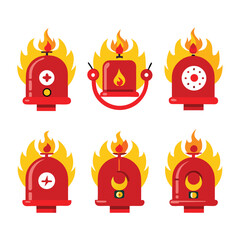 fire alarm set isolated on white background