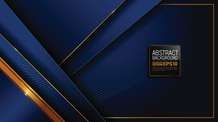 Abstract premium vector with gold and blue lines, straight and diagonal style, 1920x1080 layout for digital marketing, energy presentation, tech banner, modern design, not made with AI