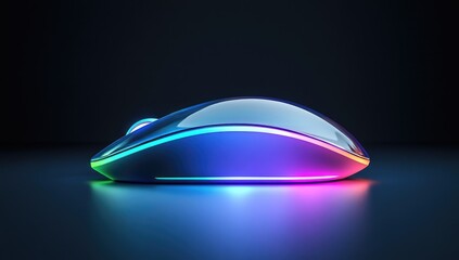 Modern wireless gaming mouse with vibrant, colorful RGB lighting