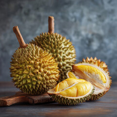 durian on a white background