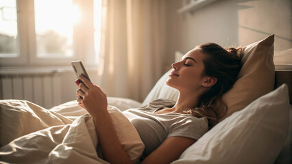 young woman texting on her mobile