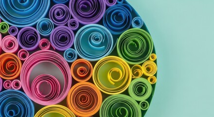 Colorful Rolled Paper Art Abstract Design Pattern