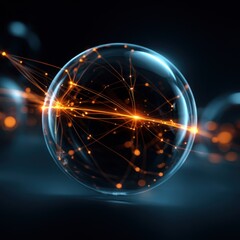 Abstract sphere with glowing network