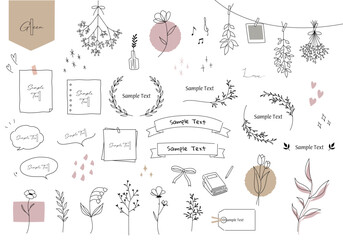 手書き風＊おしゃれな淡色あしらいセット