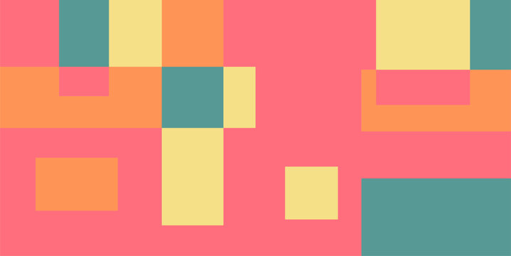 Colorful geometric background, geometric pattern texture, random square shape pattern, abstract pixels with summer colors