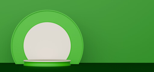 Green Podium Displays Product Presentation
