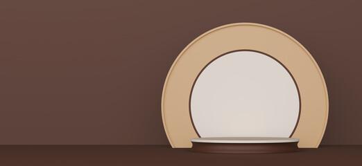 Minimalist Podium Presents Empty Stage Design. Mocha Mousse color
