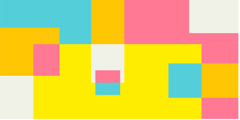 Colorful geometric background, geometric pattern texture, random square shape pattern, abstract pixels with summer colors