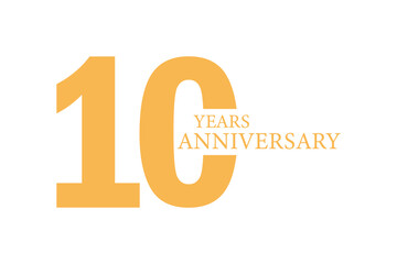 10th Anniversary Celebration Logo – Elegant and luxury Vector Icons for Milestone Celebrations in golden color.