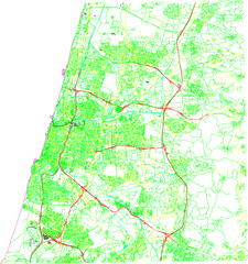 sketch design vector illustration silhouette base map of tel aviv city