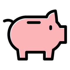 pink piggy bank icon