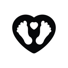 Black solid icon for footprint