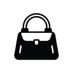 Black solid icon for purse