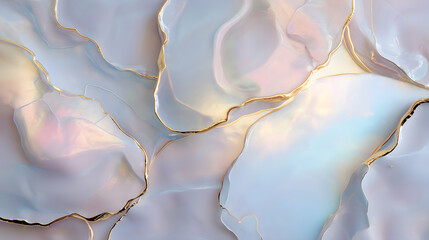Luxury Abstract Mother-of-Pearl Texture with Golden Veins