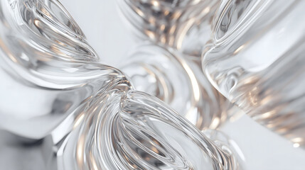 LLuxury Abstract Swirls of Glasslike Fluid with Warm Highlights