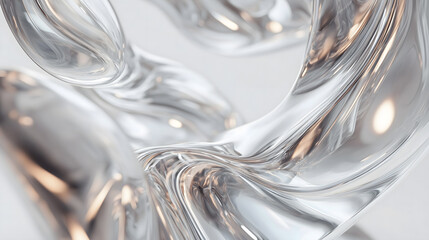 LLuxury Abstract Swirls of Glasslike Fluid with Warm Highlights