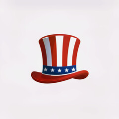 Patriotic headwear: a stylized red, white, and blue hat with stars & stripes
