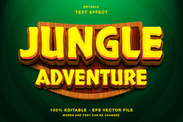 Jungle Adventure 3D Editable Text Effect Template Premium Vector