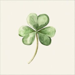 Green cloverleaf on light background