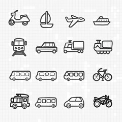 transportation icons set