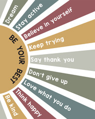 Motivational Sunburst Poster &ndash; Positive Affirmations for Personal Growth and Inspiration